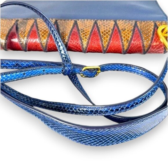 Tory Burch Snakeskin Suede Flap Crossbody & Zip Around Continental Wallet COA - Picture 12 of 17